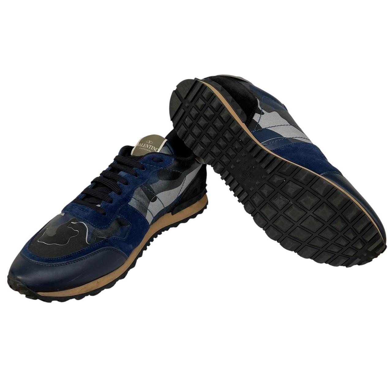 Valentino Garavani Rockrunner Navy Blue Camouflage Trainers