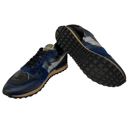 Valentino Garavani Rockrunner Navy Blue Camouflage Trainers