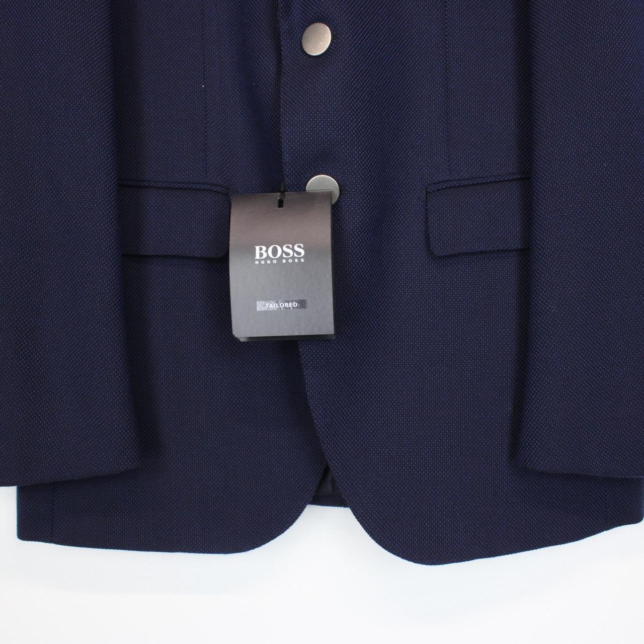 Hugo Boss Navy Blue Wool Tailored Suit Blazer Jacket