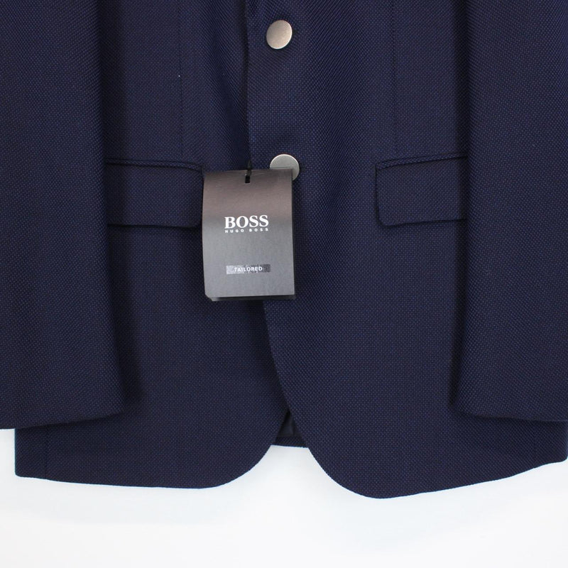 Hugo Boss Navy Blue Wool Tailored Suit Blazer Jacket