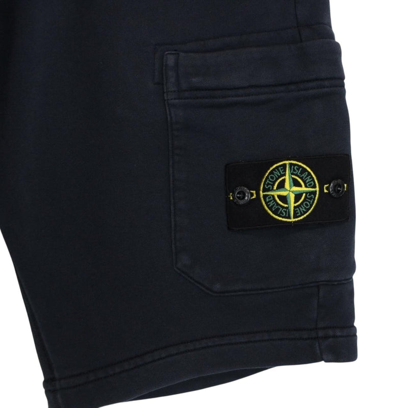 Stone Island SS 2021 Navy Blue Cotton Jogger Shorts