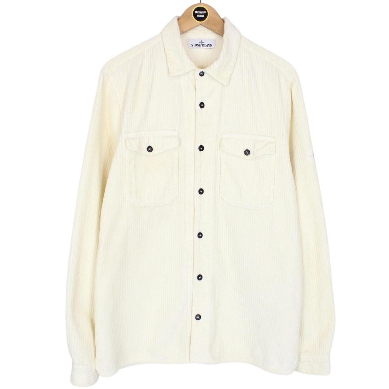 Stone Island AW 2020 Cream Long Sleeve Jumbo Corduroy Shirt