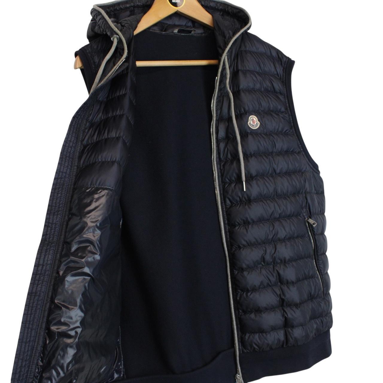 Moncler Maglia Navy Blue Full Zip Hooded Down Gilet