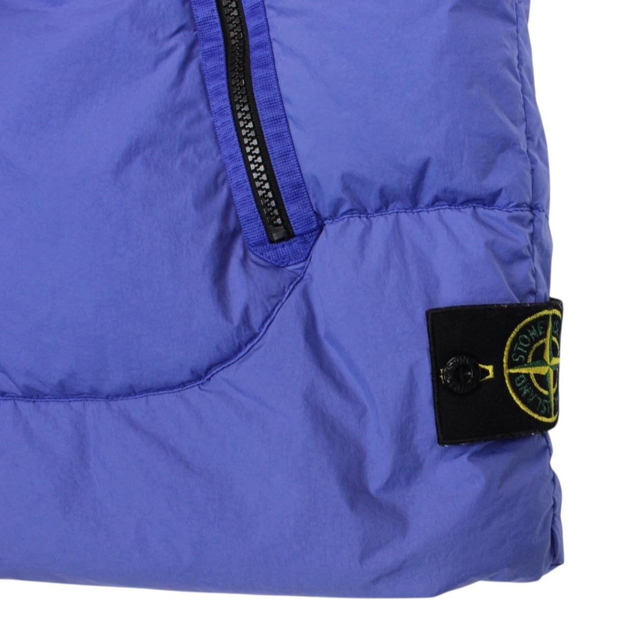 Stone Island AW 2021 Blue Garment Dyed Crinkle Reps NY Down Gilet / Bodywarmer