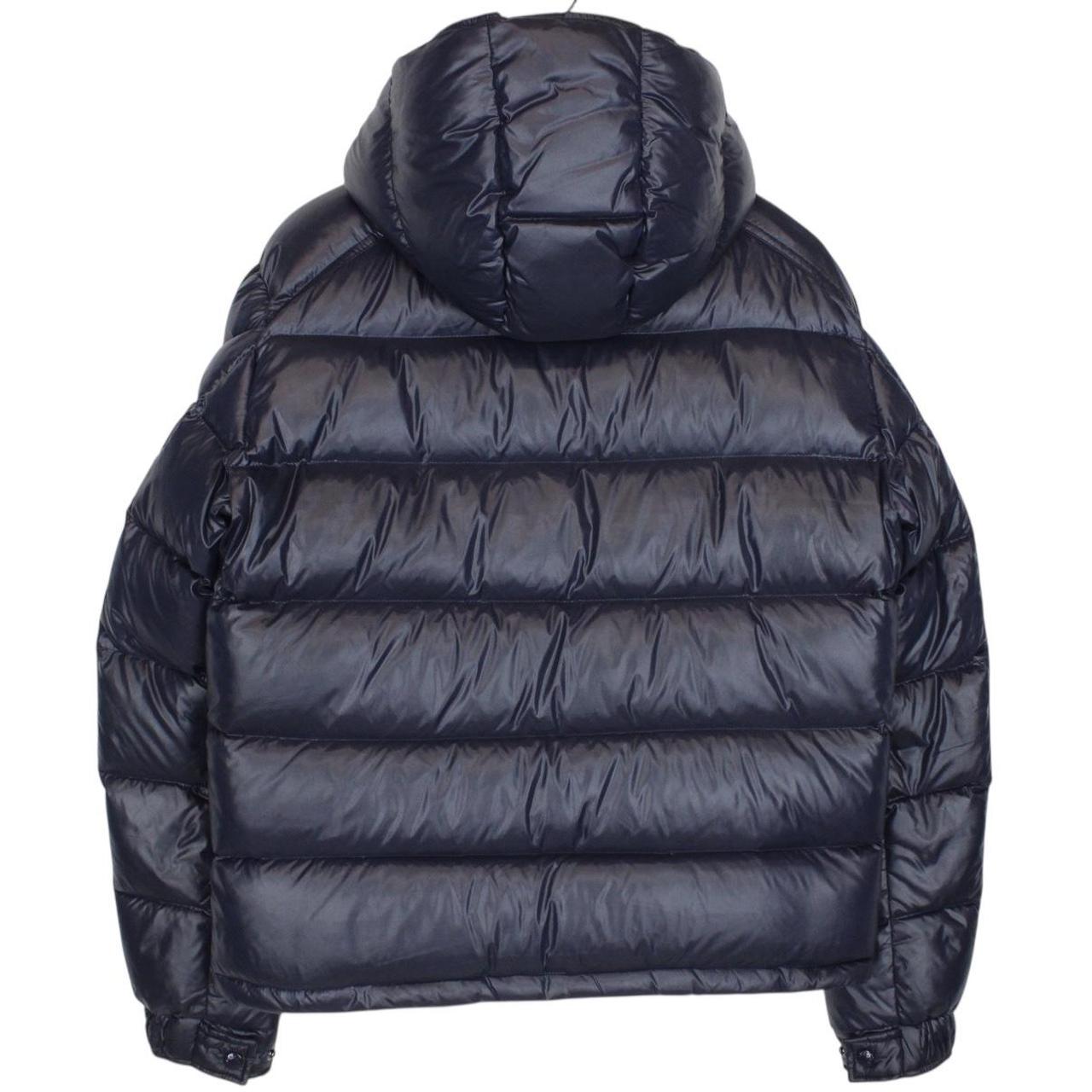 Moncler Maya Navy Blue Full Zip Hooded Down Puffer Jacket