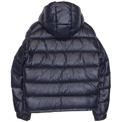 Moncler Maya Navy Blue Full Zip Hooded Down Puffer Jacket