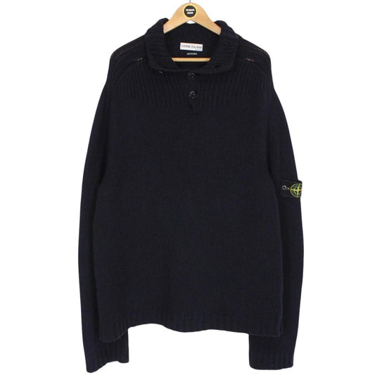 Vintage Stone Island AW 2002 Navy Blue Wool Knit Jumper