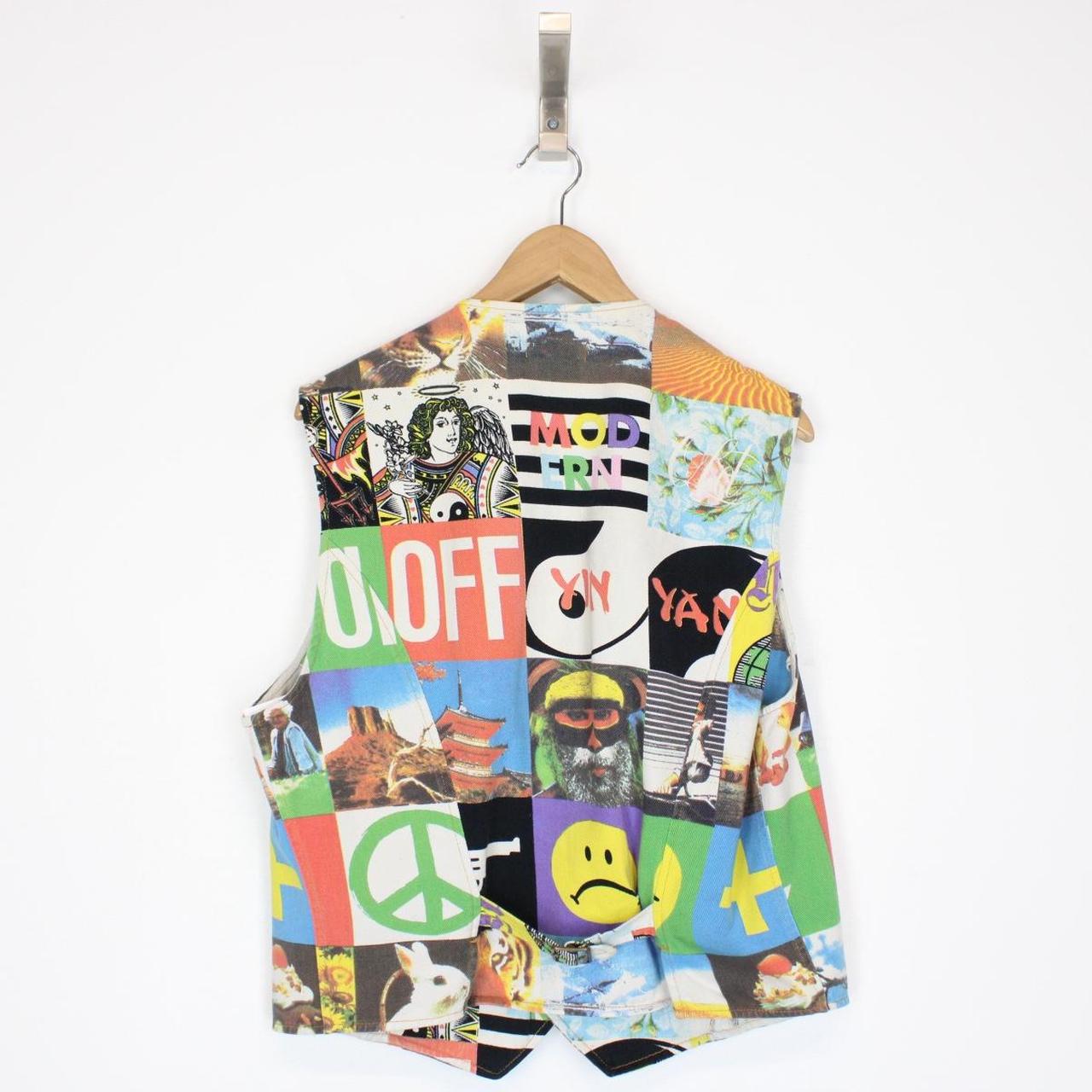 Vintage 90s Moschino Multicoloured Opposites Ying Yang Vest Jacket