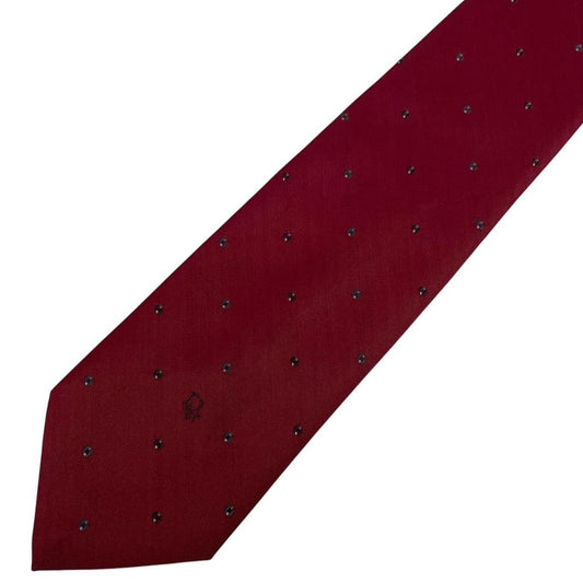 Vintage Christian Dior Burgundy Logo Polyester/Silk Tie