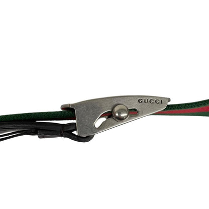 Gucci Red and Green Fabric Belt with GG Buckle