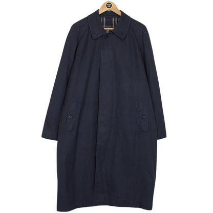 Vintage 90s Burberry Navy Blue Single Breasted Trench Coat