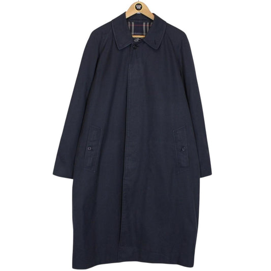 Vintage 90s Burberry Navy Blue Single Breasted Trench Coat