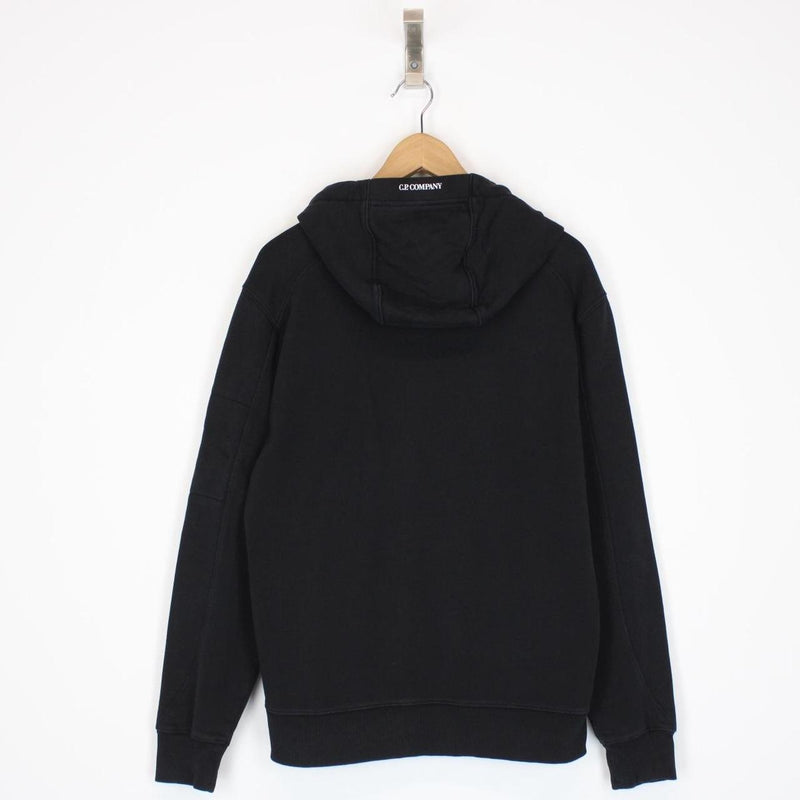 CP Company Black Cotton Lens Hoodie Jumper