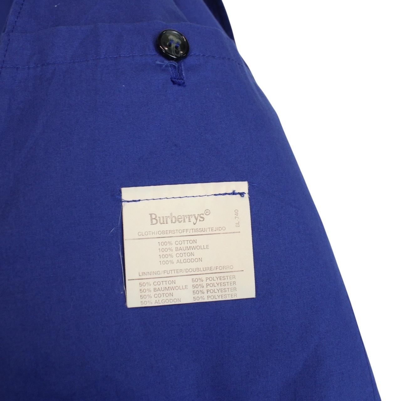 Vintage 90s Burberry Blue Nova Check Lined Cotton Harrington Jacket