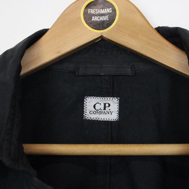 CP Company Navy Blue Full Zip Padded Lens Overshirt Jacket