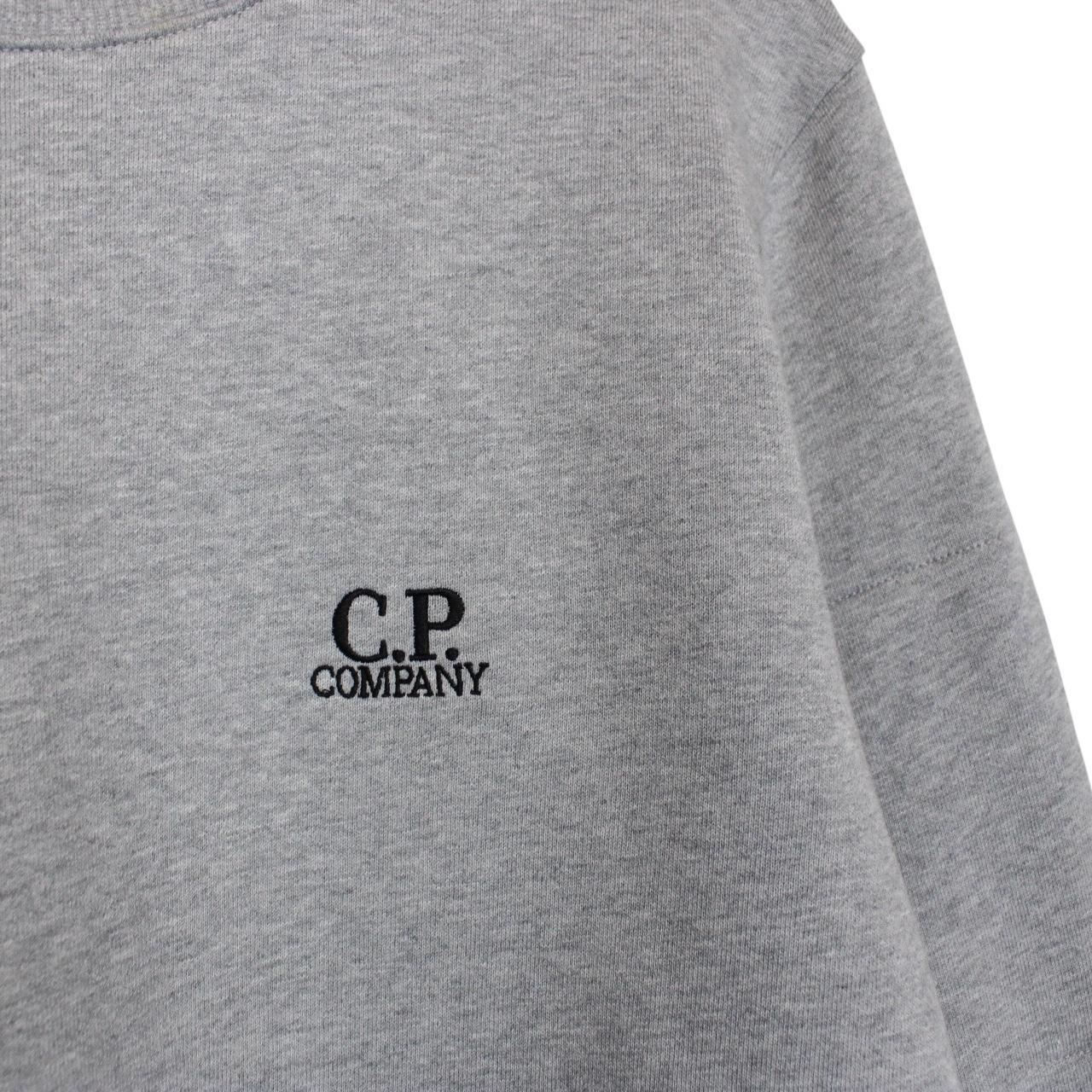 CP Company Grey Diagonal Raised Fleece Cotton Sweatshirt
