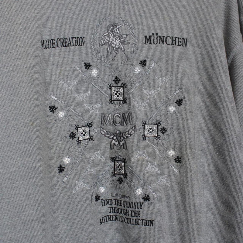 Vintage 90s MCM Grey Logo Sweatshirt Jumper