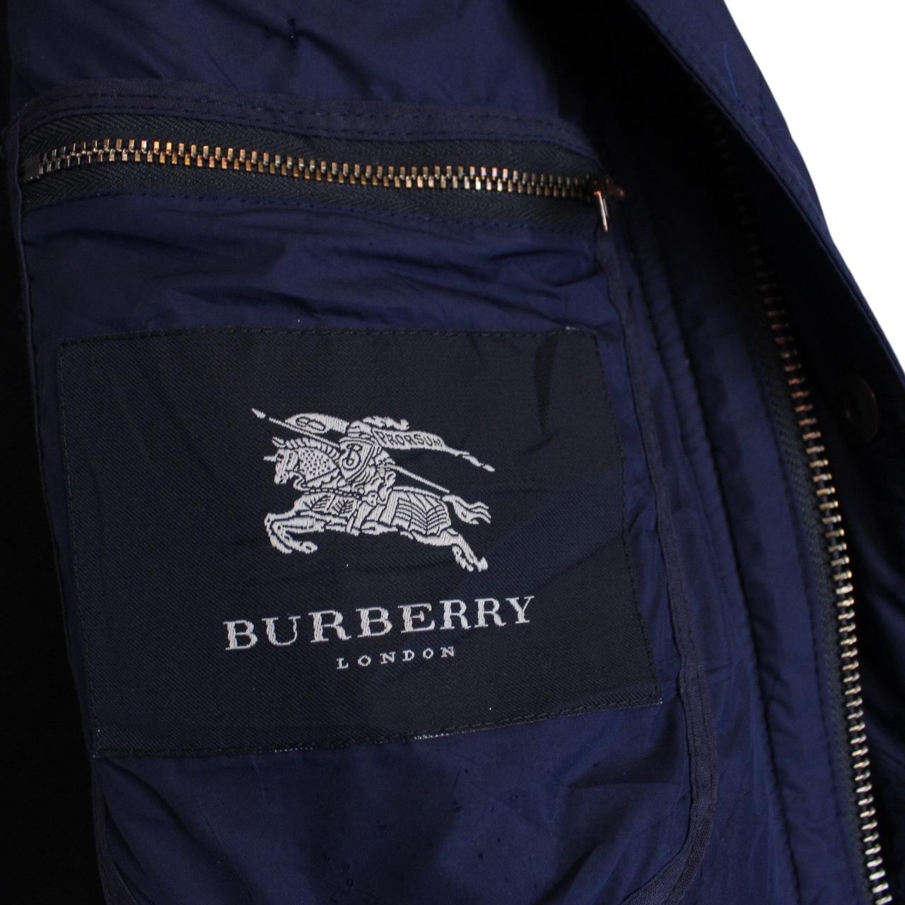 Vintage Burberry London Navy Blue Quilted Coat
