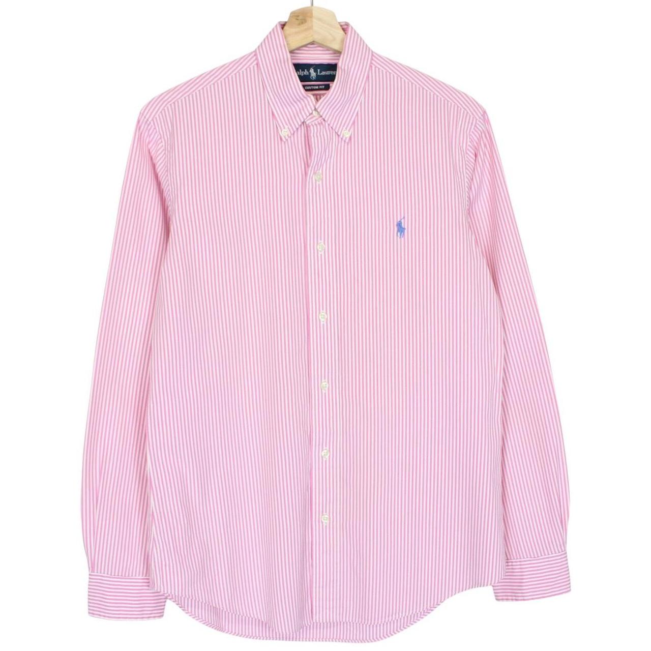 Polo Ralph Lauren Pink and White Striped Long Sleeve Cotton Shirt