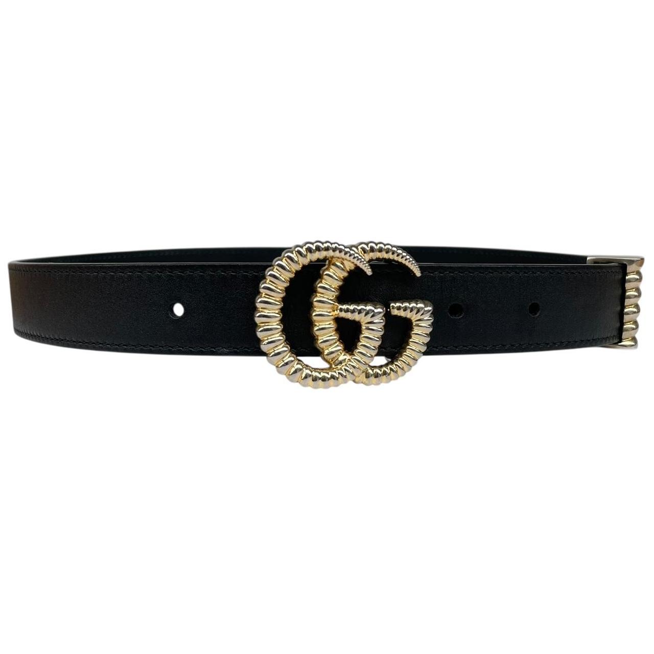 Gucci Black Torchon Double G Leather Belt