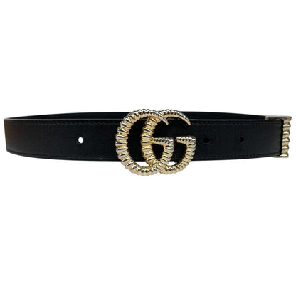 Gucci Black Torchon Double G Leather Belt