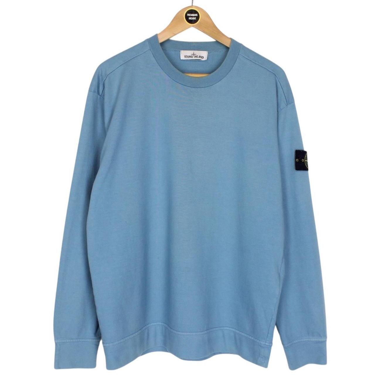 Stone Island SS 2022 Blue Cotton Sweatshirt Jumper