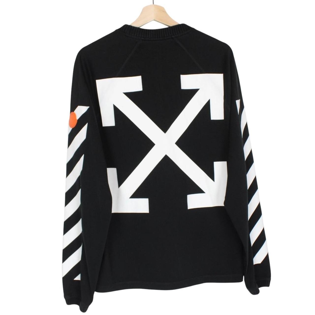 Moncler black and white cotton sweatshirt featuring logo print and good condition.