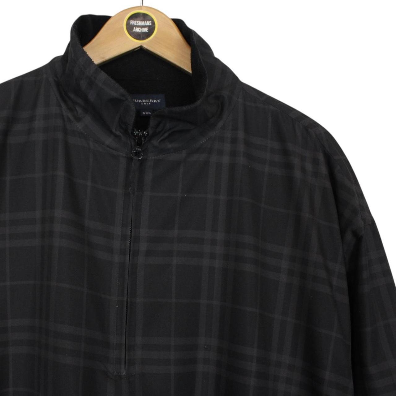 Vintage Burberry Golf Black 1/4 Zip Nova Check Smock Jacket