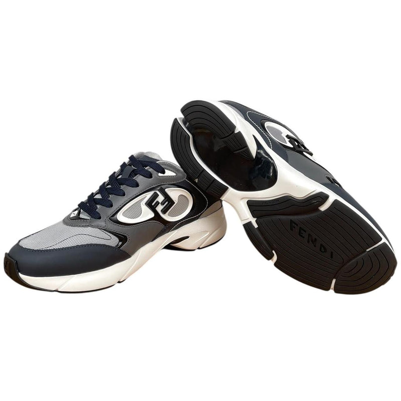 Fendi Forward Navy Blue, Grey and White Trainers