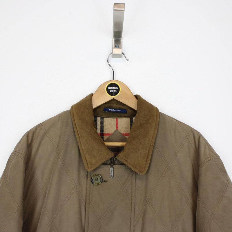 Vintage 90s Burberry Brown Nova Check Cotton Quilted Jacket
