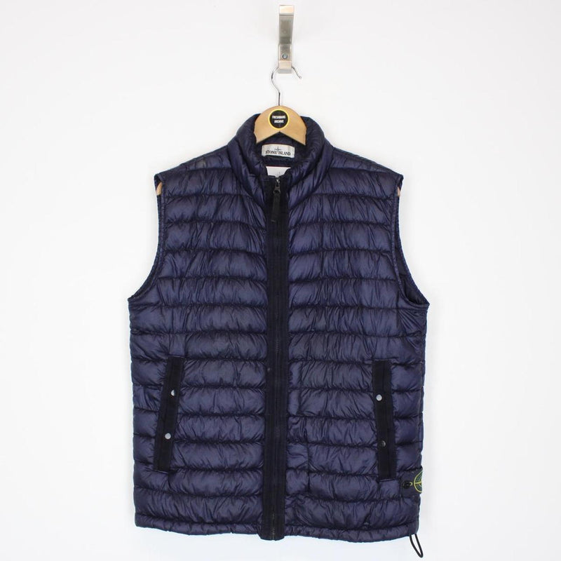 Stone Island AW 2015 Navy Blue Garment Dyed 26 GR x SQM_N Down Gilet