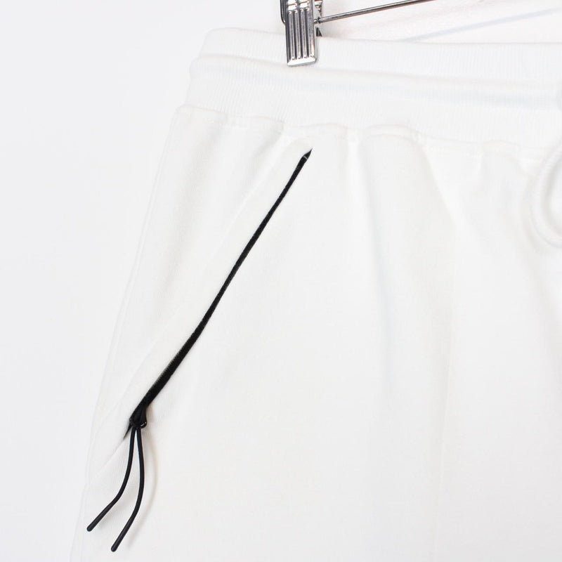 CP Company White and Black Cotton Jogger Shorts