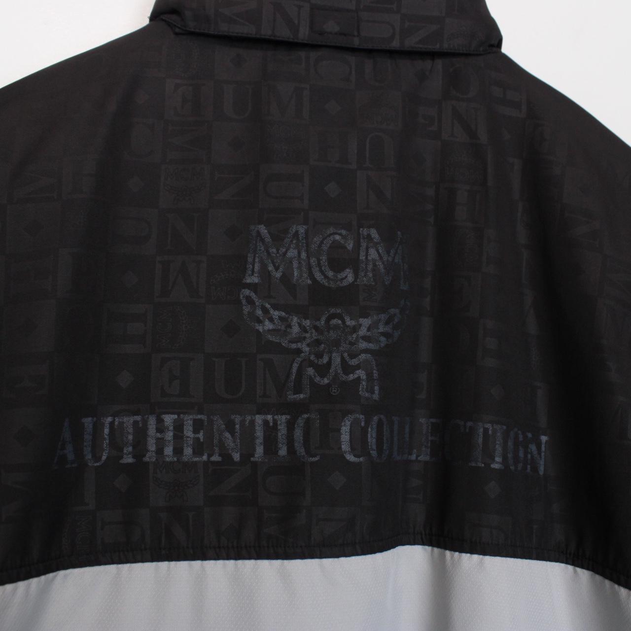 Vintage 90s MCM Grey and Black Full Zip Logo Jacket