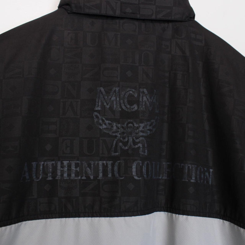 Vintage 90s MCM Grey and Black Full Zip Logo Jacket
