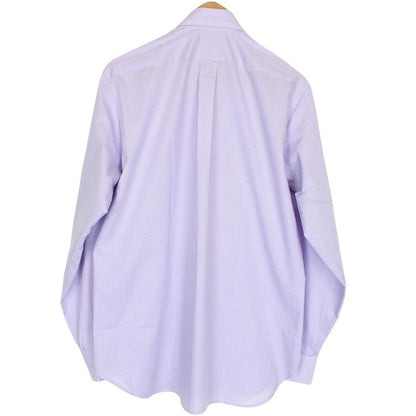 Vintage 90s Burberry Purple and White Gingham Check Long Sleeve Cotton Shirt