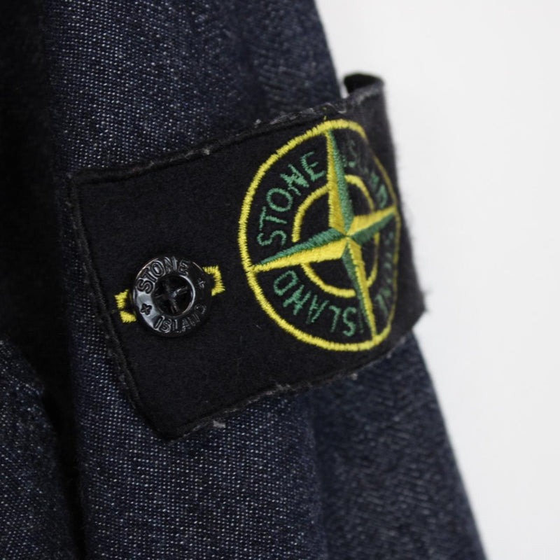 Stone Island AW 2017 Navy Blue Full Zip Denim Overshirt Jacket