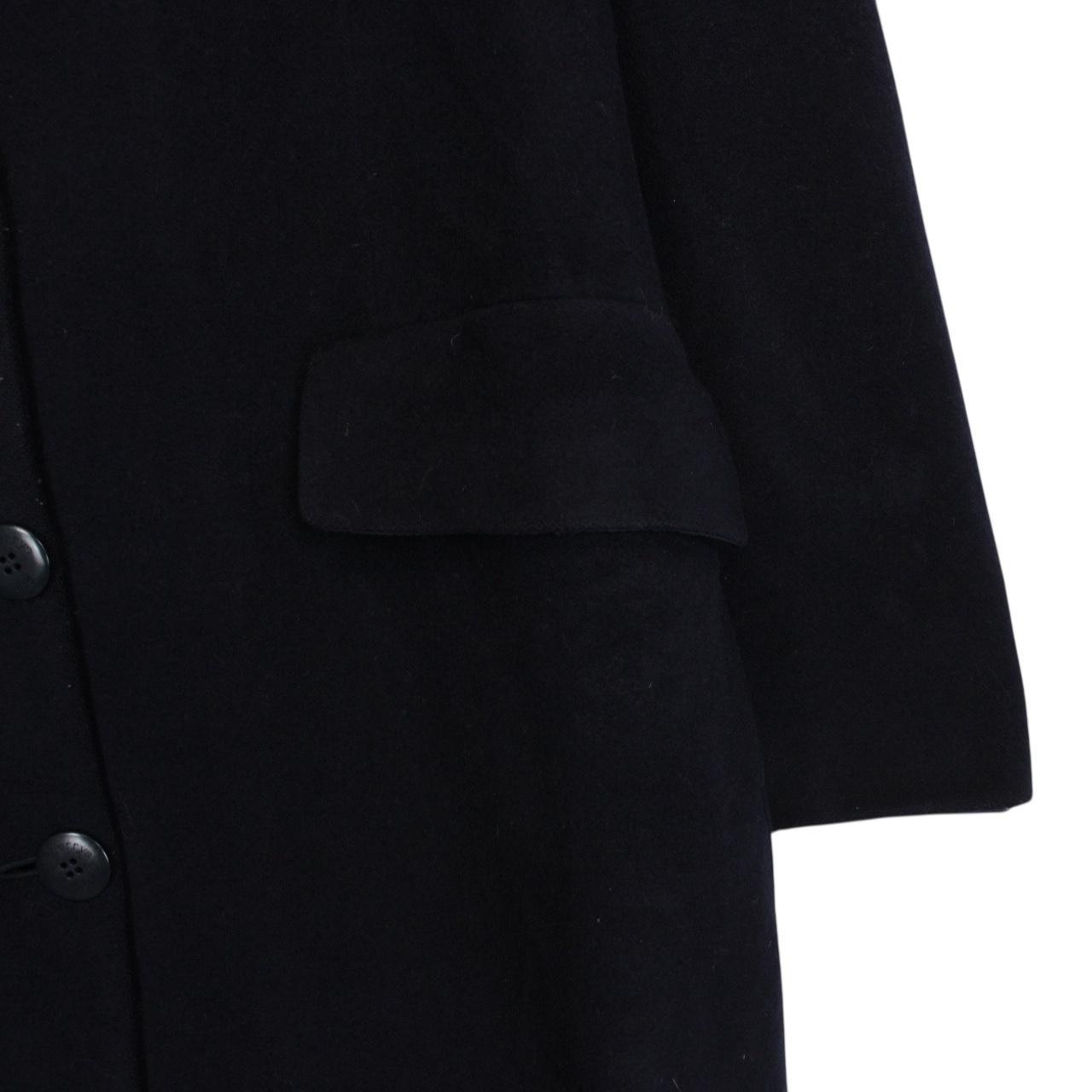 Vintage 90s Burberry Navy Blue Virgin Wool Blend Coat