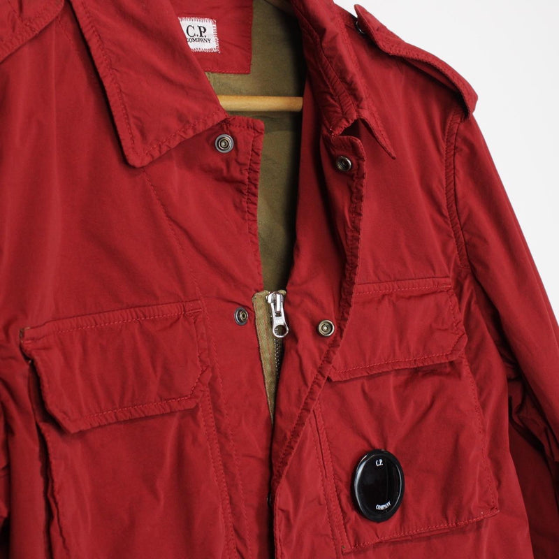 CP Company Red Full Zip Nylon Lens Overshirt Jacket