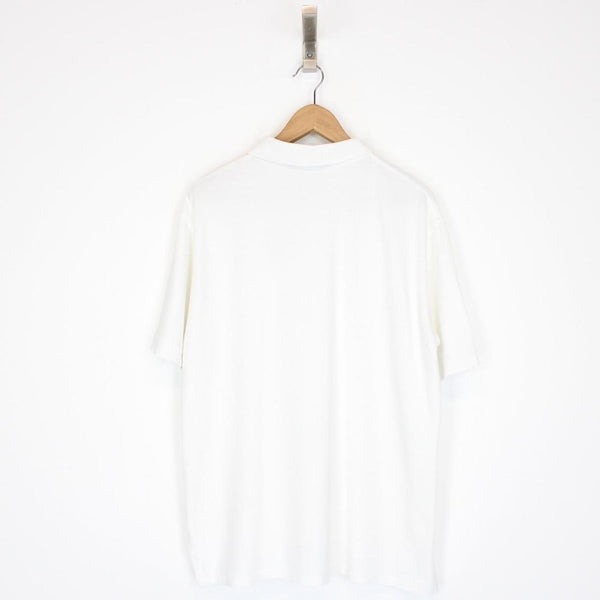 Vintage 90s Burberry White Short Sleeve Cotton Polo Shirt