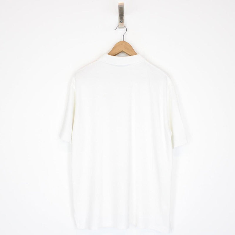 Vintage 90s Burberry White Short Sleeve Cotton Polo Shirt