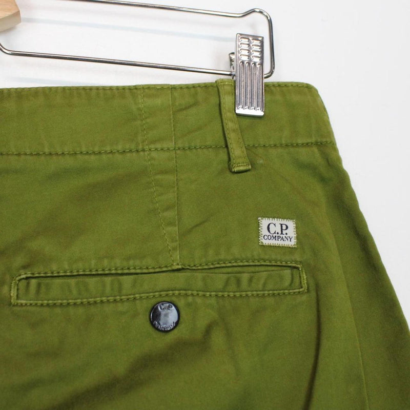 CP Company Green Cotton Lens Cargo Shorts