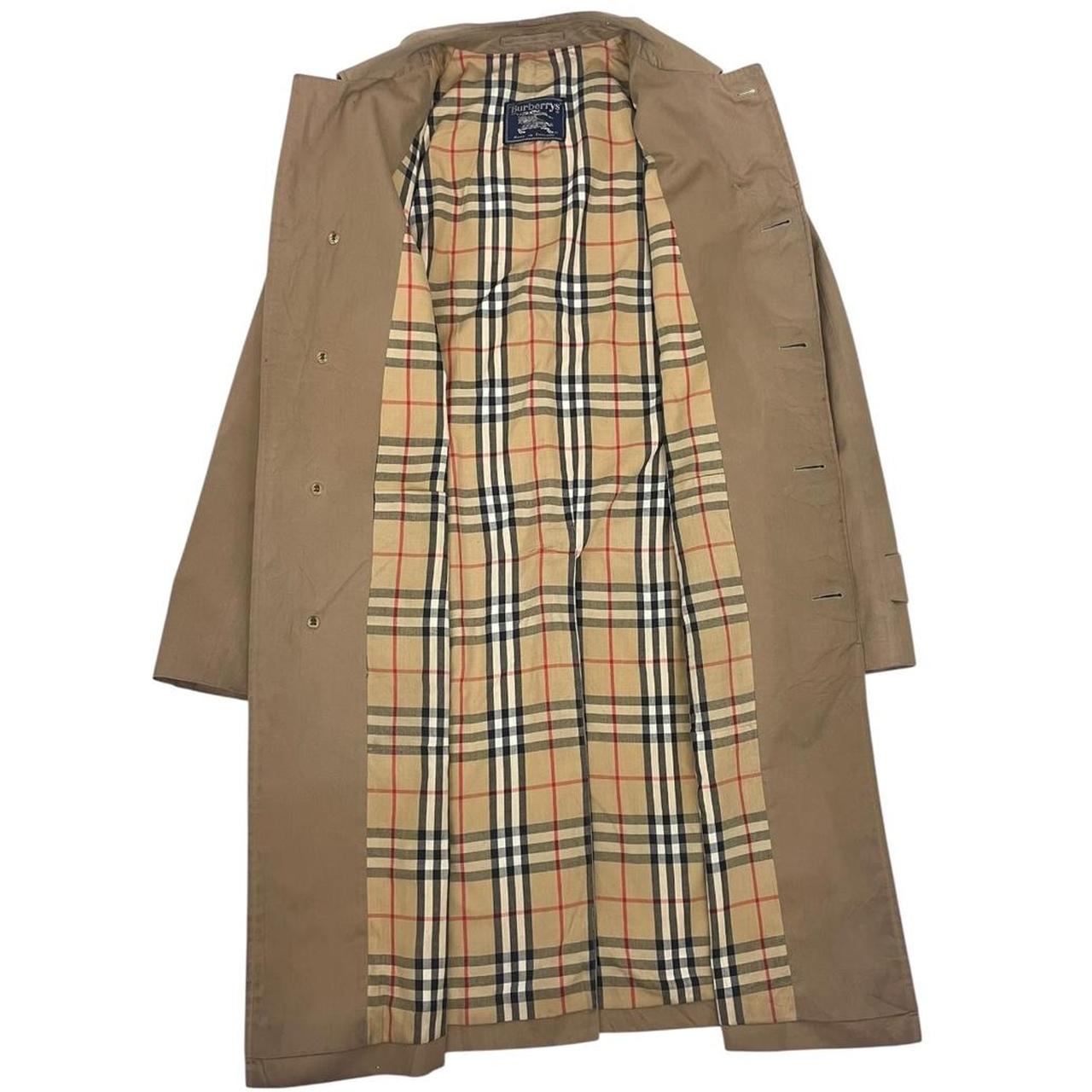 Vintage 90s Burberry Tan Brown Single Breasted Trench Coat