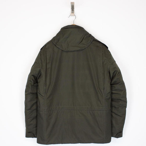 CP Company Khaki Green Micro-M Full Zip Lens Hooded Down Jacket