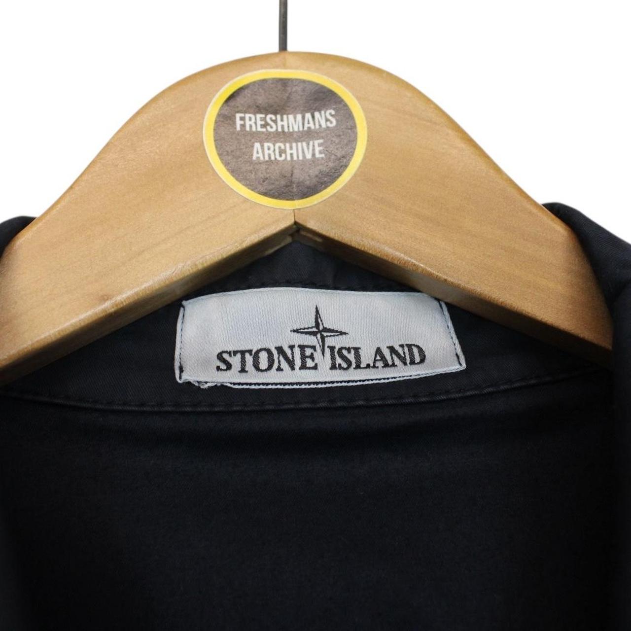 Stone Island SS 2023 Navy Blue Full Zip Cotton Overshirt Jacket