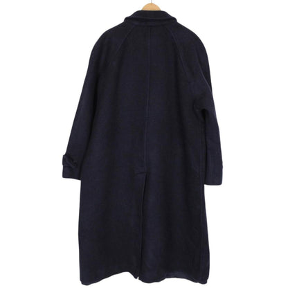 Vintage 90s Burberry Navy Blue Wool Overcoat