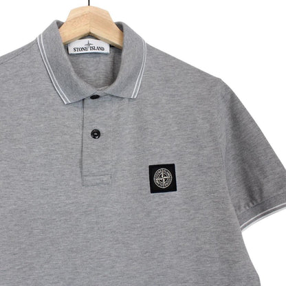 Stone Island Grey Short Sleeve Compass Cotton Polo Shirt