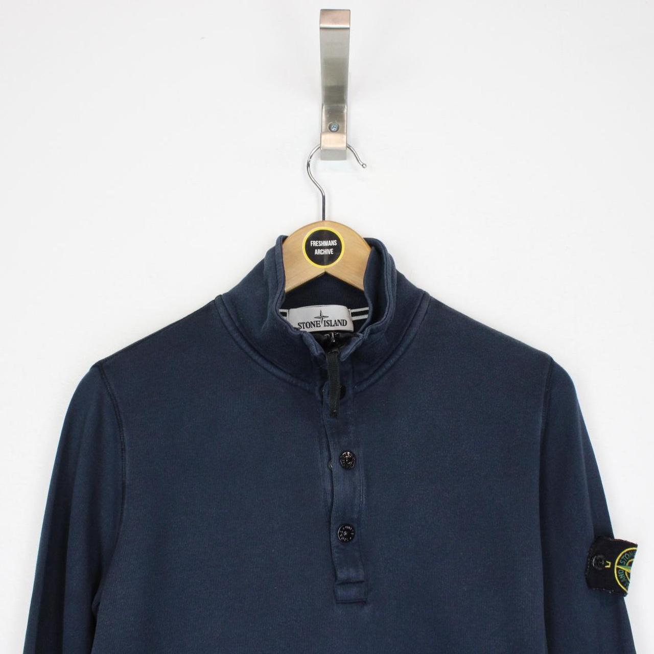 Stone Island SS 2015 Navy Blue 1/4 Zip Cotton Sweatshirt Jumper