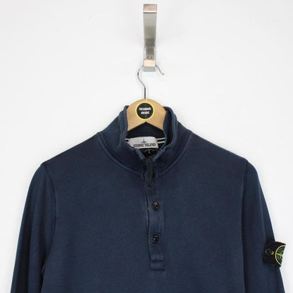 Stone Island SS 2015 Navy Blue 1/4 Zip Cotton Sweatshirt Jumper