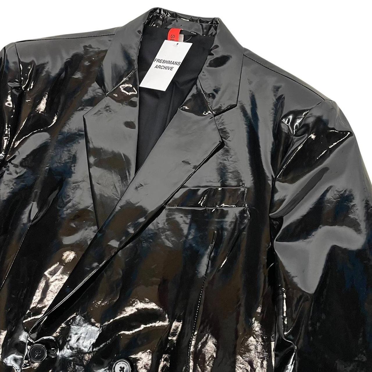 Raf Simons AW 22/23 Black PVC Coated Cotton Double Breasted Coat