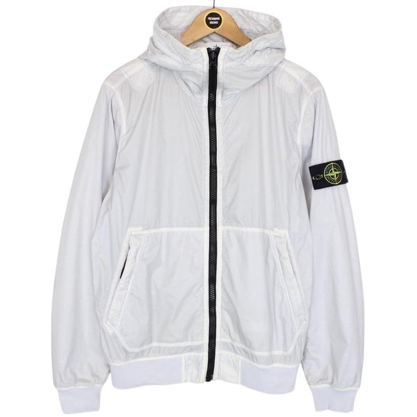 Stone Island AW 2018 Grey Full Zip Lamy Flock Nylon Hooded Jacket